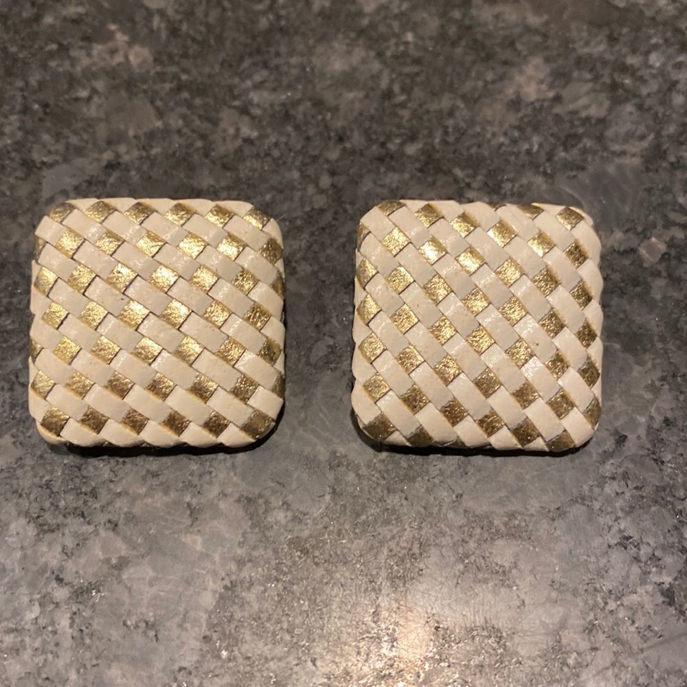 Vintage Woven Leather Earrings